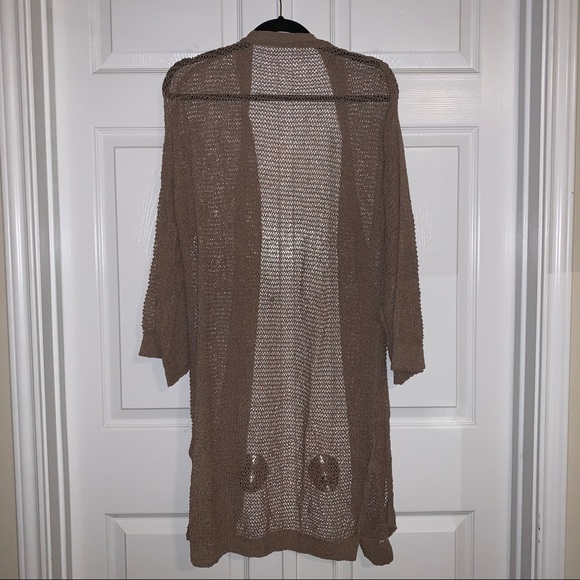 NWT JLUXLABEL Taupe Sienna Crochet Cardigan - Picture 7 of 10